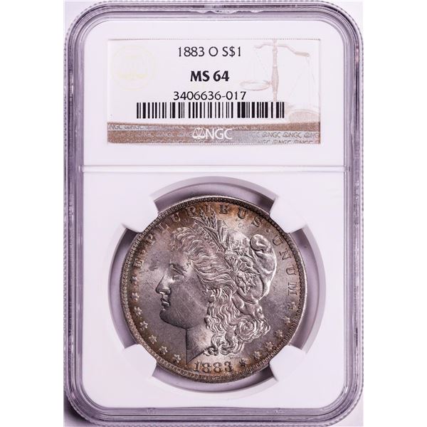 1883-O $1 Morgan Silver Dollar Coin NGC MS64 Nice Toning