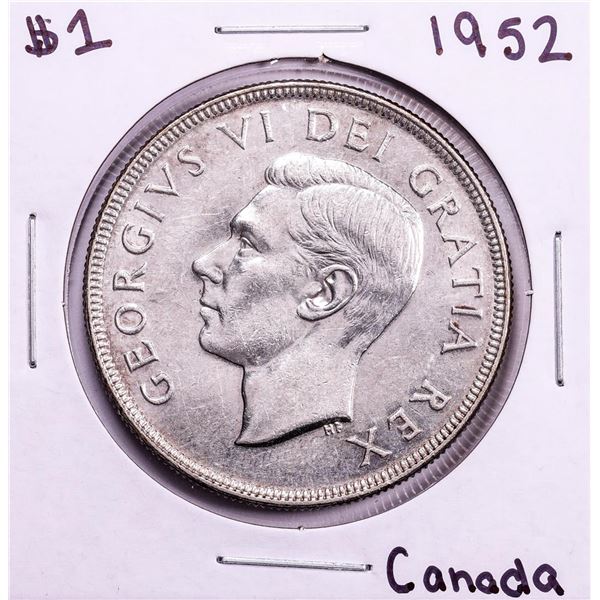 1952 $1 Canada George VI Silver Dollar Coin