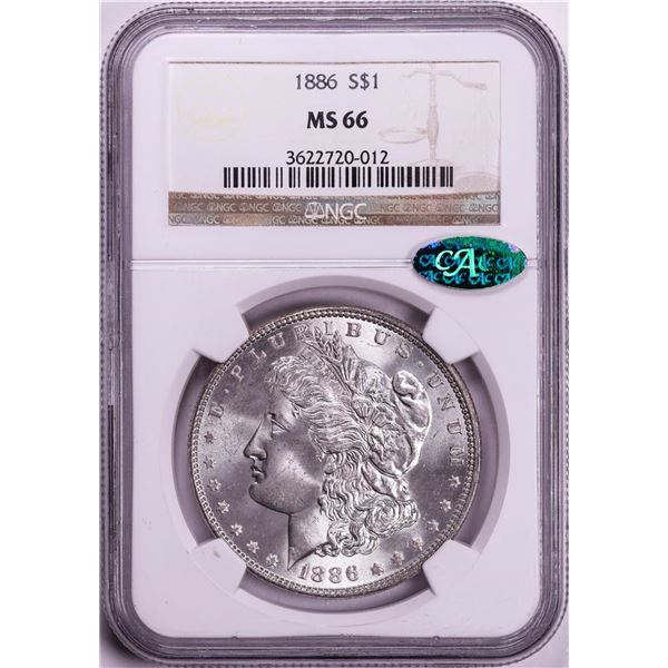 1886 $1 Morgan Silver Dollar Coin NGC MS66 CAC