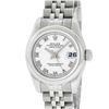 Image 3 : Rolex Ladies Stainless Steel White Roman Quickset Datejust Wristwatch