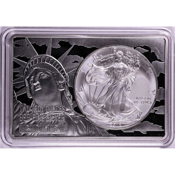 2012 $1 American Silver Eagle Coin & 2oz Silver Bar Set