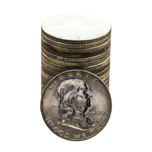 Roll of (20) Brilliant Uncirculated 1963-D Franklin Half Dollar Coins