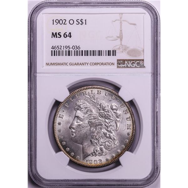 1902-O $1 Morgan Silver Dollar Coin NGC MS64 Reverse Nice Toning