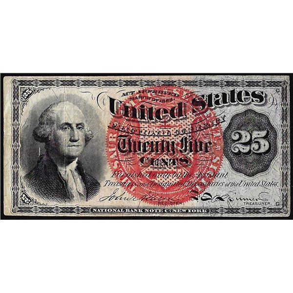 March 3, 1863 Fourth Issue Twenty-Five Cents Fractional Currency Note