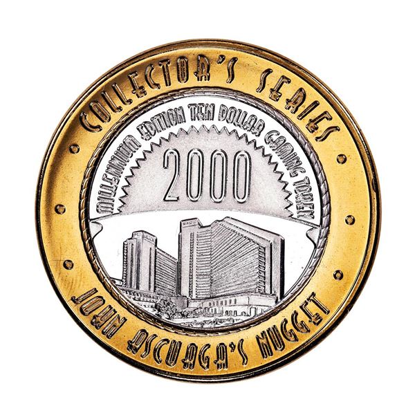 .999 Silver John Ascuagas Nugget Sparks, NV $10 Casino Gaming Token Limited Edition