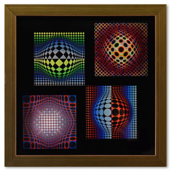 Victor Vasarely "Vega Noir, Wa-3, Wa-2 & Ond - Fire De La Serie Vega" Chiarograph