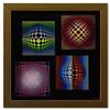 Image 1 : Victor Vasarely "Vega Noir, Wa-3, Wa-2 & Ond - Fire De La Serie Vega" Chiarograph