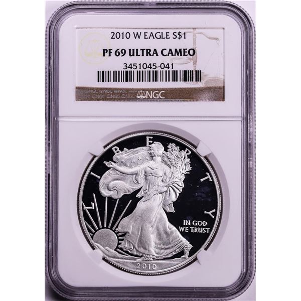 2010-W $1 Proof American Silver Eagle Coin NGC PF69 Ultra Cameo