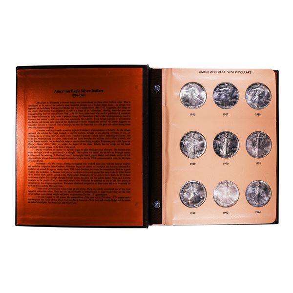 Set of 1986-2020 $1 American Silver Eagle Coins in Dansco Book