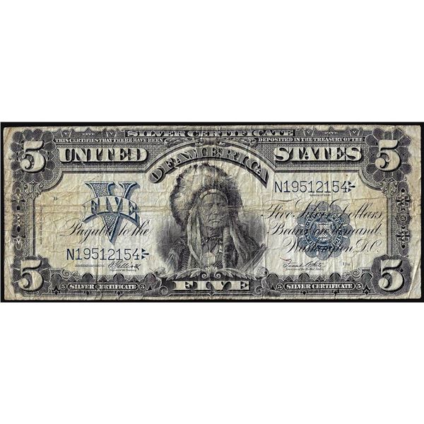1899 $5 Indian Chief Silver Certificate Note