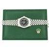Image 4 : Rolex Men's Stainless Steel Black Diamond Pyramid Datejust Wristwatch