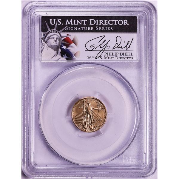2013 $5 American Gold Eagle Coin PCGS MS70 Philip Diehl Signature