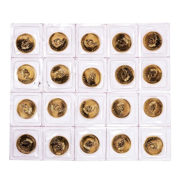 Lot of (20) Sealed 1999 Canadian $5 Maple Leaf Gold Coins