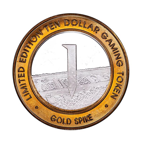 .999 Silver Gold Spike Las Vegas, Nevada $10 Casino Limited Edition Gaming Token