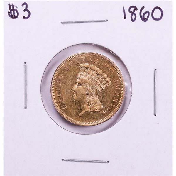 1860 $3 Indian Princess Head Gold Coin