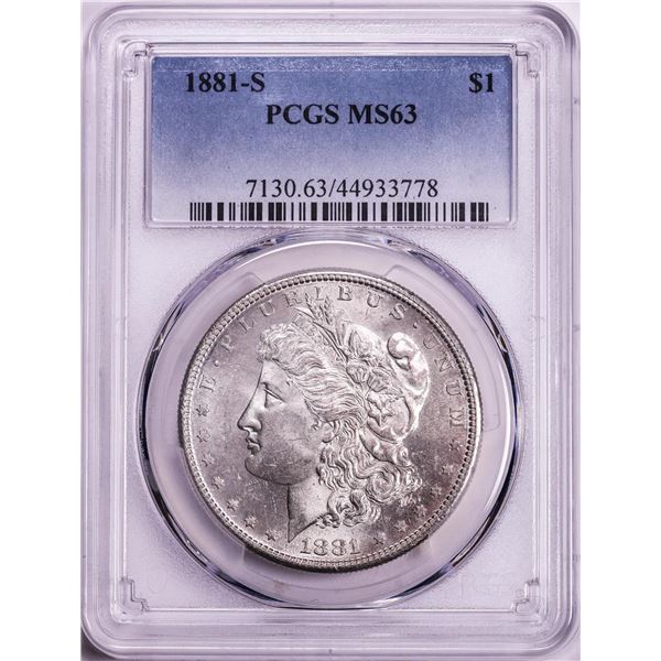 1881-S $1 Morgan Silver Dollar Coin PCGS MS63