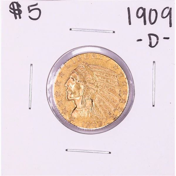 1909-D $5 Indian Head Half Eagle Gold Coin