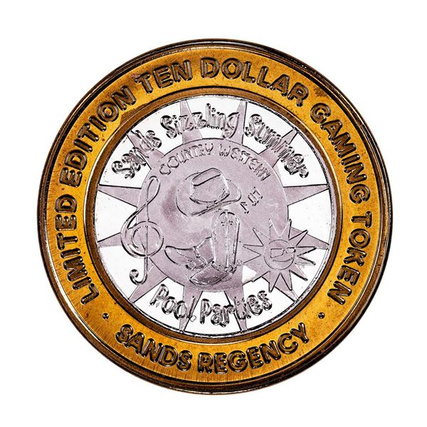 .999 Fine Silver The Sands Regency Reno, Nevada $10 Limited Edition Gaming Token