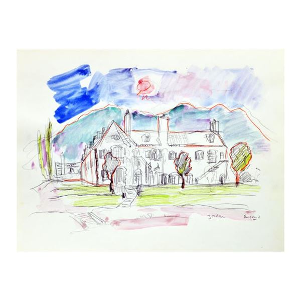 Ensrud "Jordan Winery, Napa Valley" Original Mixed Media On Paper