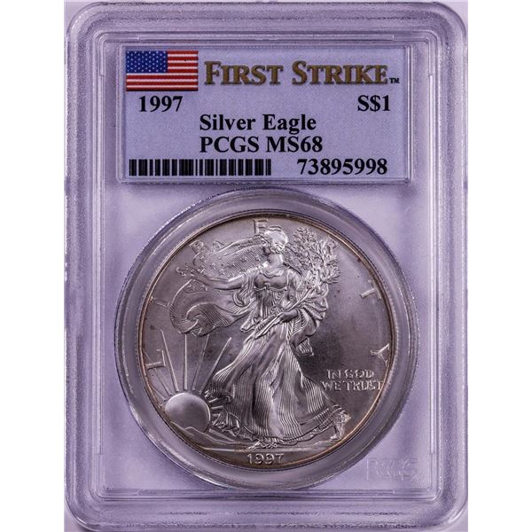 1997 $1 American Silver Eagle Coin PCGS MS68 First Strike