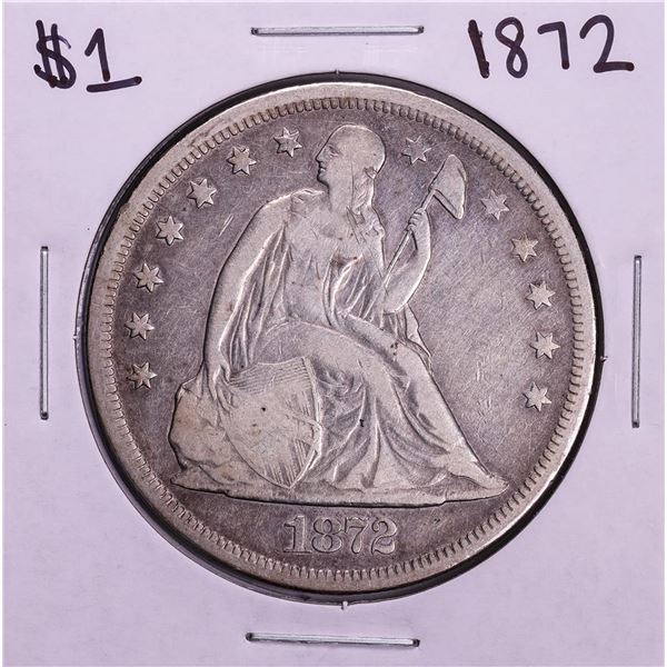 1872 $1 Seated Liberty Silver Dollar Coin