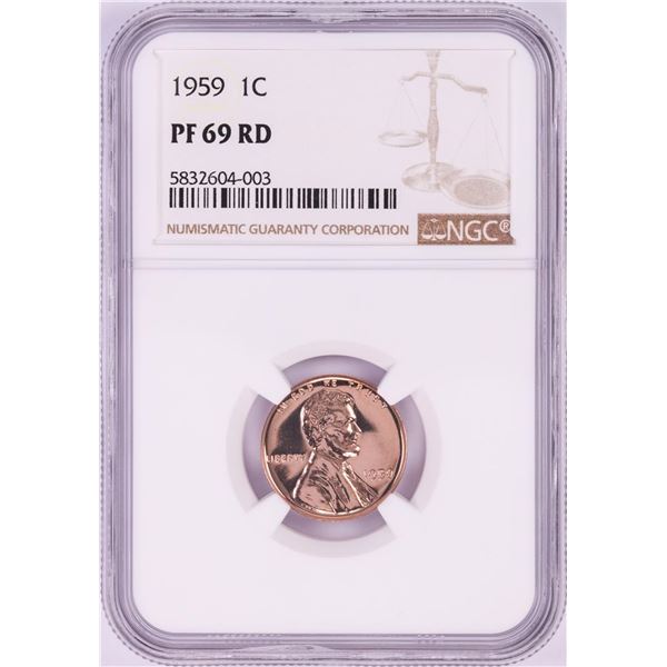 1959 Proof Lincoln Memorial Cent Coin NGC PF69RD