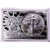 Image 1 : 1991 $1 American Silver Eagle Coin & 2oz Silver Bar Set