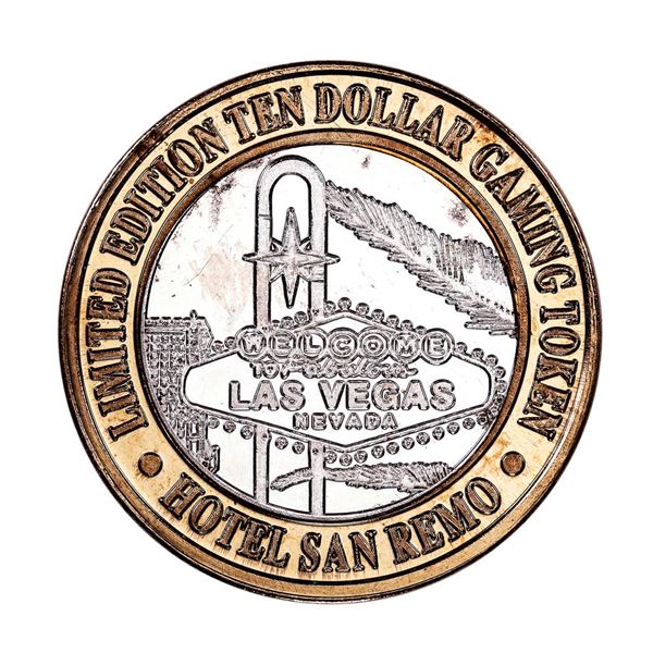 .999 Silver Hotel San Remo Las Vegas, Nevada $10 Casino Limited Edition Gaming Token
