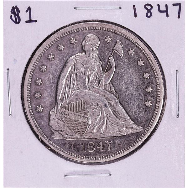 1847 $1 Seated Liberty Silver Dollar Coin