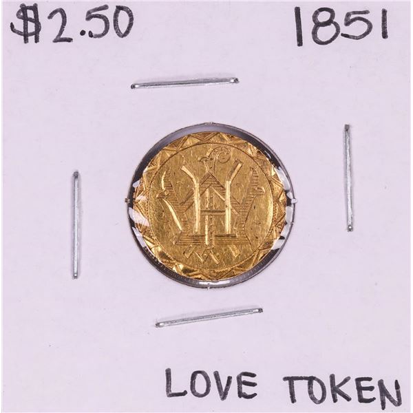1851 $2 1/2 Liberty Head Quarter Eagle Gold Love Token Coin