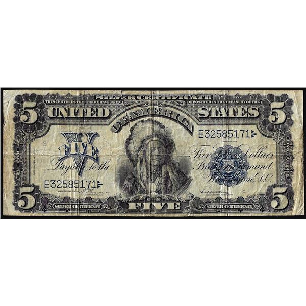 1899 $5 Indian Chief Silver Certificate Note