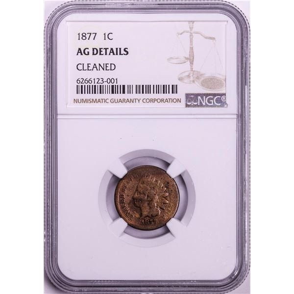 1877 Indian Head Cent Coin NGC AU Details