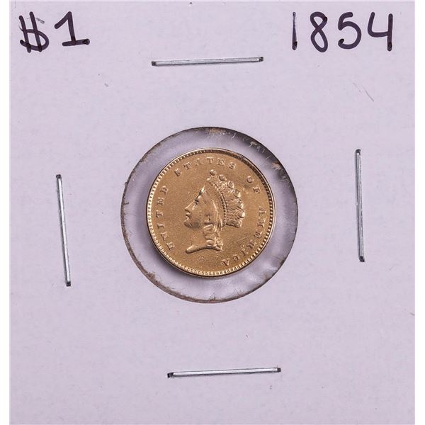 1854 Type 1 $1 Indian Princess Head Gold Dollar Coin