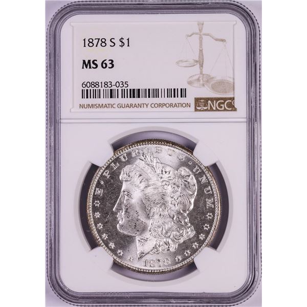 1878-S $1 Morgan Silver Dollar Coin NGC MS63