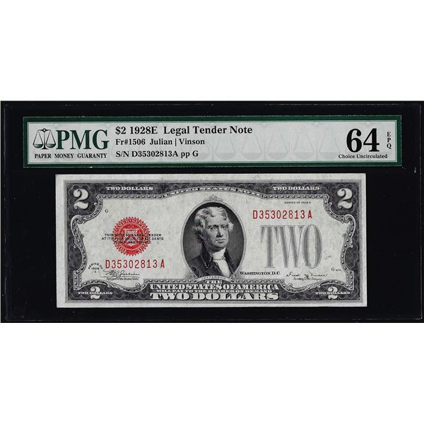 1928E $2 Legal Tender Note Fr.1506 PMG Choice Uncirculated 64EPQ