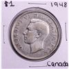 Image 1 : 1948 Canada $1 George VI Silver Dollar Coin Key Date