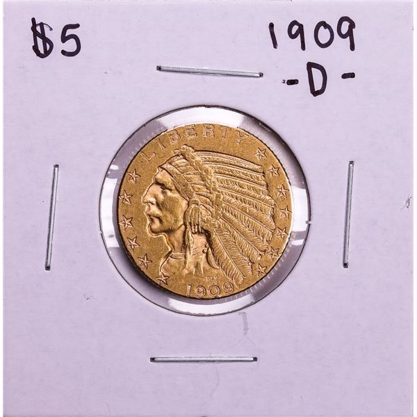 1909-D $5 Indian Head Half Eagle Gold Coin