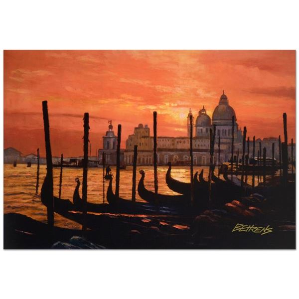 Behrens (1933-2014) "Sunset On The Grand Canal 2" Limited Edition Giclee On Canvas