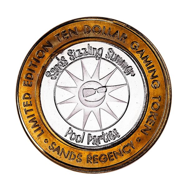 .999 Fine Silver The Sands Regency Reno, Nevada $10 Limited Edition Gaming Token