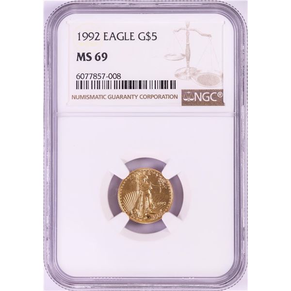 1992 $5 American Gold Eagle Coin NGC MS69