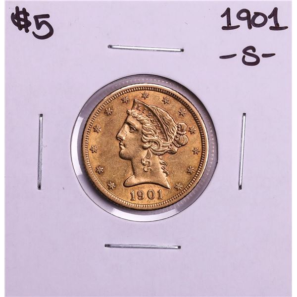 1901-S $5 Liberty Head Half Eagle Gold Coin
