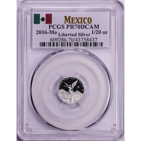 2016-Mo Mexico Proof 1/20 oz Silver Libertad Coin PCGS PR70DCAM