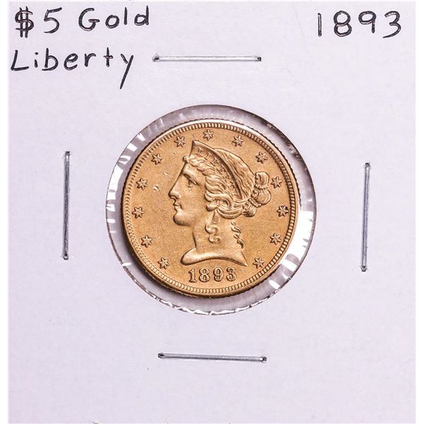 1893 $5 Liberty Head Half Eagle Gold Coin