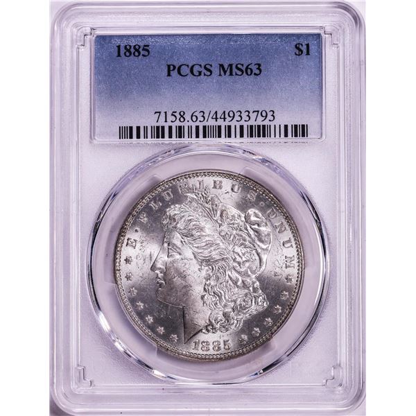 1885 $1 Morgan Silver Dollar Coin PCGS MS63