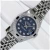 Image 2 : Rolex Ladies Stainless Steel Blue Diamond & Sapphire Datejust Wristwatch