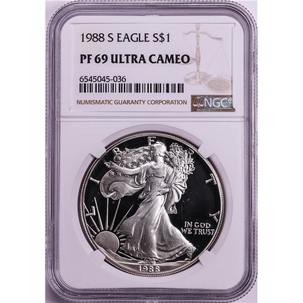 1988-S $1 Proof American Silver Eagle Coin NGC PF69 Ultra Cameo