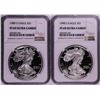 Image 1 : Lot of 1989-1990 $1 Proof American Silver Eagle Coins NGC PF69 Ultra Cameo