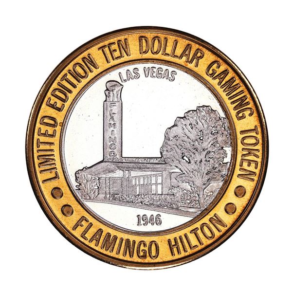.999 Silver Flamingo Hilton Las Vegas, Nevada $10 Casino Limited Edition Gaming Token