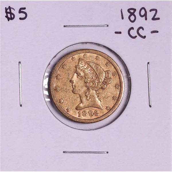 1892-CC $5 Liberty Head Half Eagle Gold Coin