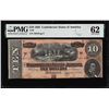Image 1 : 1864 $10 Confederate States of America Note T-68 PMG Uncirculated 62